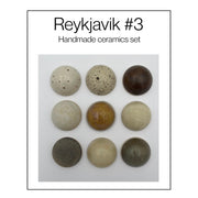 Reykjavik keramische wanddecoratie, 9 koepels met gespikkeld glazuur, diameter per koepel ca. 9.5 cm