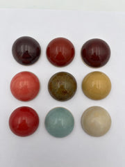 Marrakesh set van 9 keramische wandkoepels in aardetinten en turquoise, diameter per koepel ca. 9.5 cm