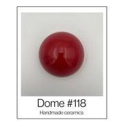 Handgemaakte keramische wandkoepel in roodtinten, diameter per koepel ca. 9.5 cm